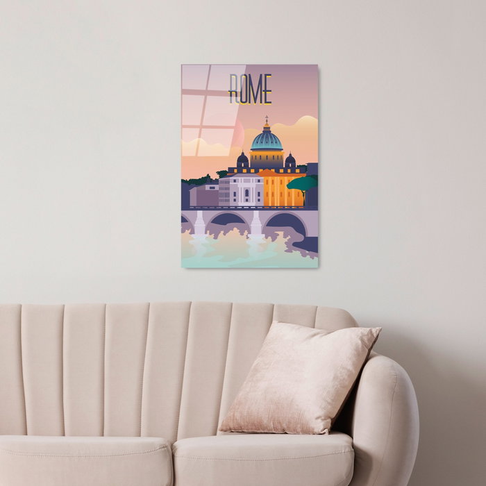 Wallity Cuadro Decorativo de Vidrio Templado Multicolor 30 x 45 cm